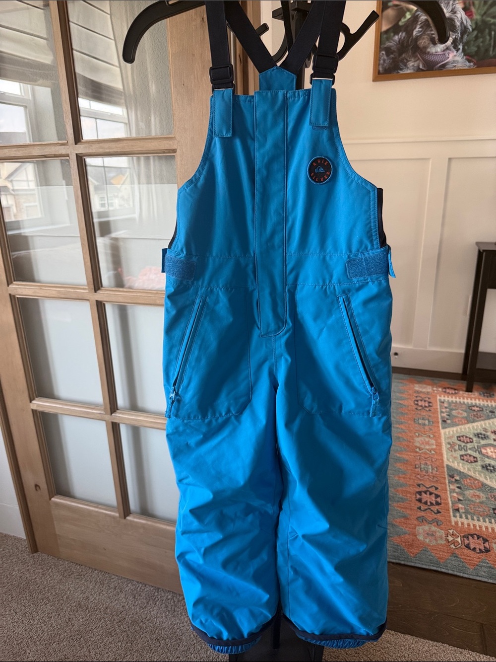 Quiksilver Bright Teal Blue Kids Snow Overalls